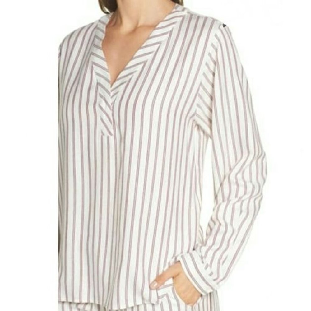 ED Ellen DeGeneres Stripe Pajama shirt Size Medium